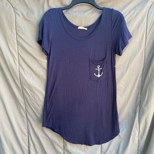 Navy Blue Flowy T-shirt